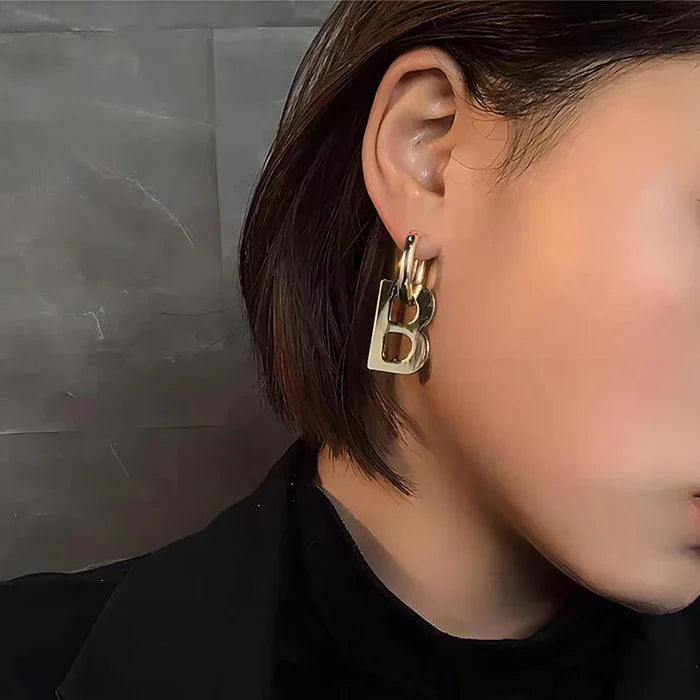 Bold B Hoop Earring