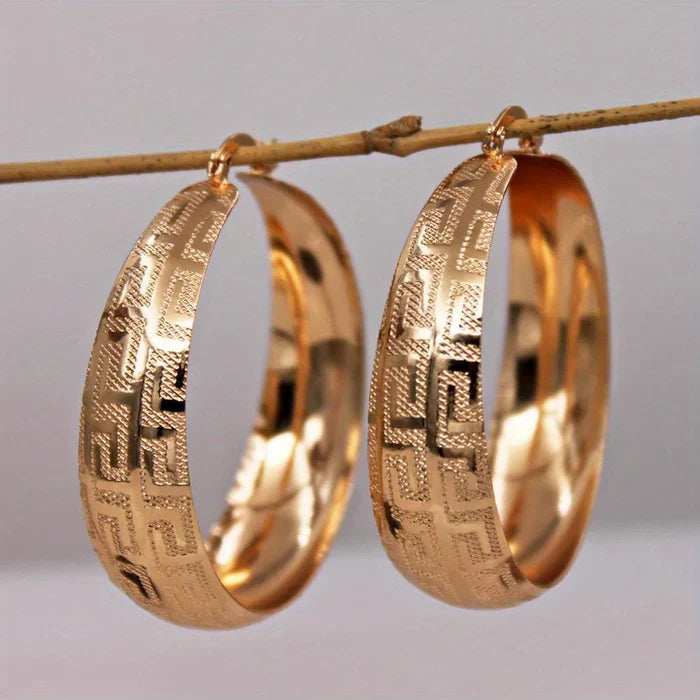 Textured Greek Hoop Earring