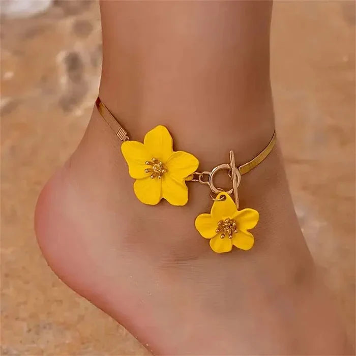Elegant Twin-Flower Anklet