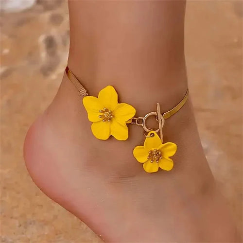 Elegant Twin-Flower Anklet