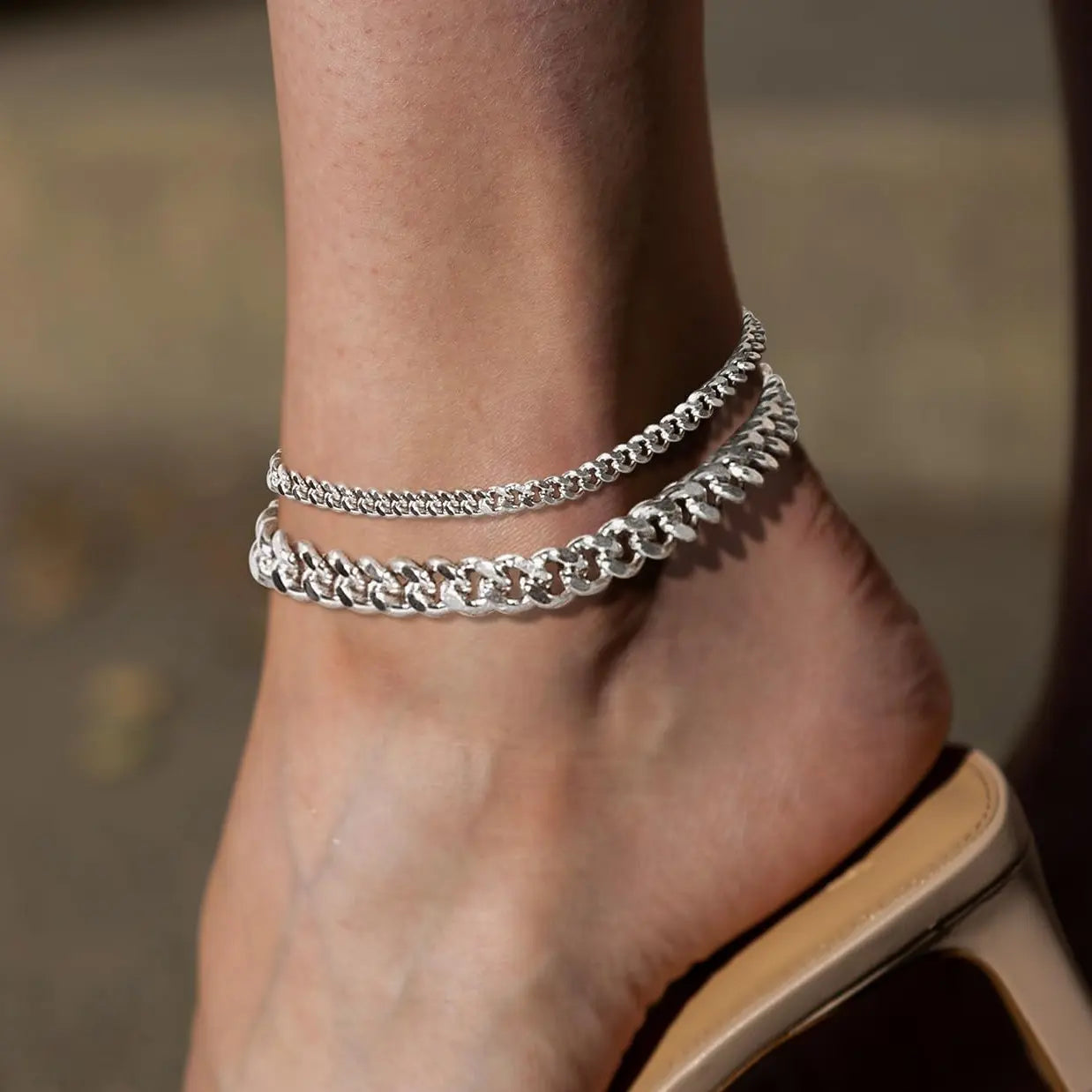 Amora Cuban Anklet Set